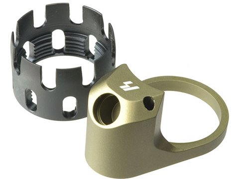 Strike Industries AR Enhanced Castle Nut & Extended End Plate (Color: Flat Dark Earth)