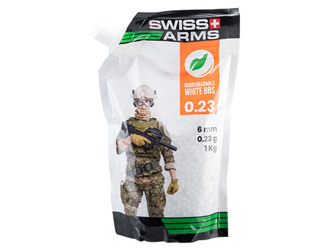 Swiss Arms Eco-Friendly Biodegradable Precision Airsoft BBs (Weight: 0.23g / 1kg)