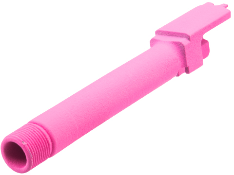 Tapp Airsoft 3D Printed Threaded Barrel w/ Custom Cerakote for Tokyo Marui M&P Gas Blowback Airsoft Pistols (Color: Prison Pink)