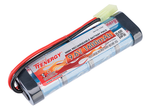 Tenergy 9.6V 1600mAh High Power Small Type Airsoft NiMH Battery 