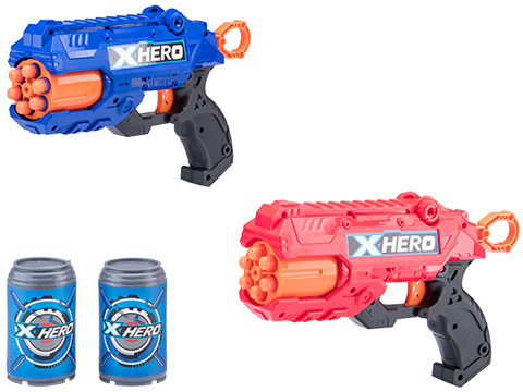XHERO Foam Dart Gun Multi-Shot Revolver Dual Pistol Set w/ Darts and Targets