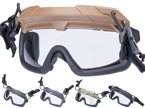 FMA Special Forces QD Full Seal Goggles for Bump Helmets (Color: Black / Clear Lens)