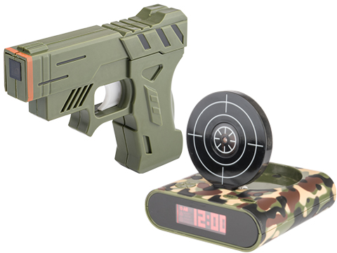 Gun And Target Recordable Alarm Clock (Color: Camo)