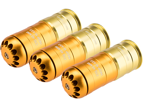 6mmProShop HEDP M433 Type 120rd Airsoft 40mm Gas Grenade Shells (Qty: 3 Pack)