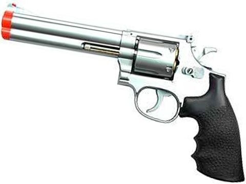 UHC 686  Heavy Weight Spring Powered Airsoft Revolvers (Length: 6 / Silver with Black Grips)