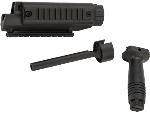 H&K Railed Handguard Kit w/ Metal Outer Barrel & Vertical Grip for MP5 Series Airsoft AEG Sub Machine Guns