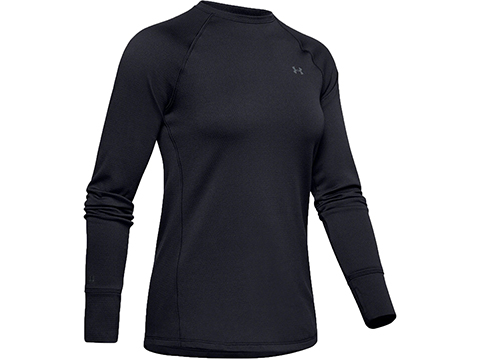 Under Armour Womens UA Base 3.0 Crew Long Sleeve Cold Weather Shirt (Color: Black / Medium)