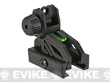 Valken Airsoft Polymer Flip-up Rear Back-Up Sight with Fiber Optic Insert - Black