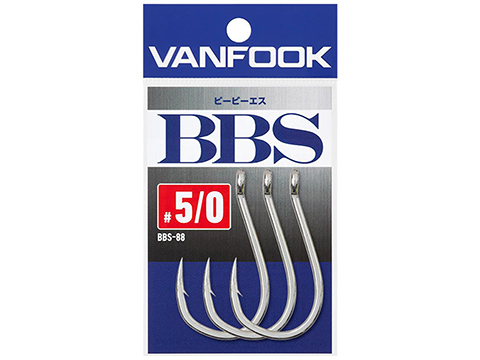 Vanfook Heavy Wire Ringed Eye BBS Series Fishing Hook (Size: #5/0 / 3 Pack)