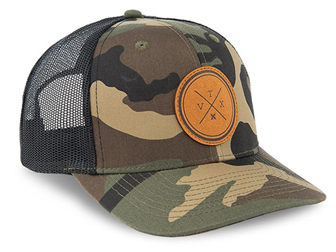 VERTX Trucker Hat w/ Leather Patch (Color: Camo)