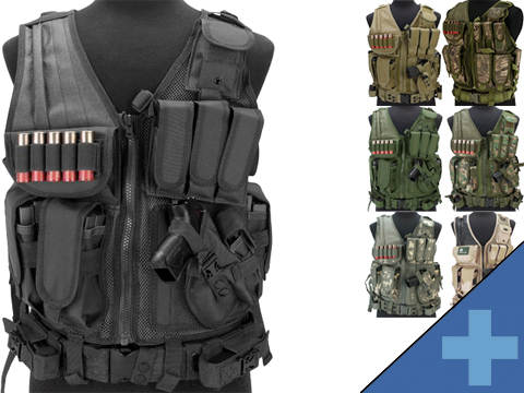 Matrix Special Force Cross Draw Tactical Vest w/ Built In Holster & Mag Pouches 