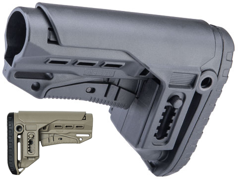 DLG Tactical Compact Retractable Stock w/ Adjustable Long Cheek Riser for M4 / M16 Series Milspec Rifles 