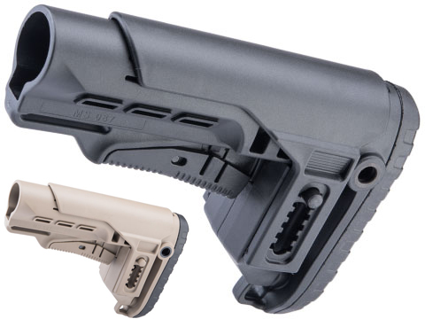 DLG Tactical Retractable Stock w/ Adjustable Long Cheek Riser for M4 / M16 Series Milspec Rifles (Color: Black)