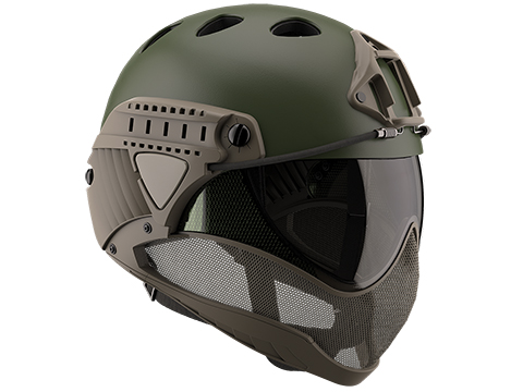 WARQ Full Face Protection Helmet System (Color: OD Evike / Clear Lens)