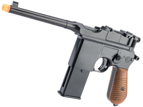 WE WWII Mauser Broom Handle WE712 Gas Blowback GBB Airsoft Pistol (Model: Pistol)