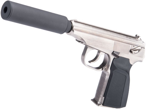 WE-Tech Russian PMM Airsoft Gas Blowback GBB Pistol (Color: Silver)