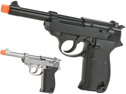 WE Full Metal Heavy Weight P38 Airsoft Gas Blow Back Pistol (Color: Silver)