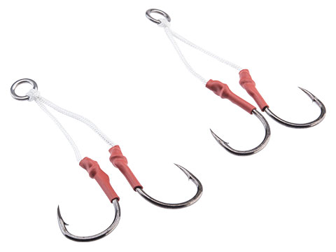 Battle Angler Double Stinger Jigging Hook Set (Color: Red Nickle