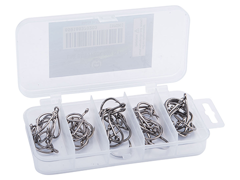 100 Fathom Assorted Live Bait J Hook Case Set (Model: 50 Hooks)