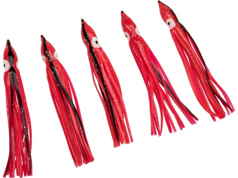 Battle Angler Phantom Skirt Squid Lure (Color: Red, Black Stripe / 7)