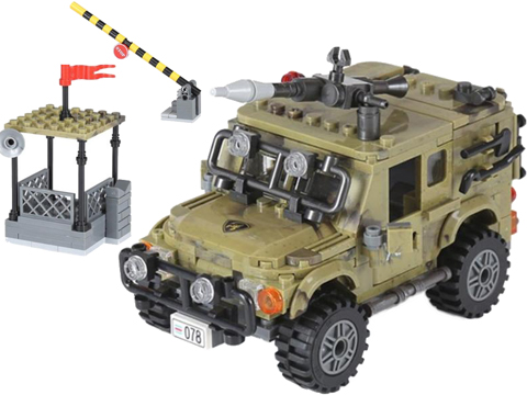 XingBao Collectible Building Block Set (Model: Land Vehicle / Military Car and Checkpoint)