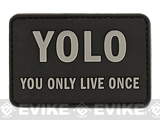 YOLO 'You Only Live Once' Tactical PVC Morale Patch (Color: Black)
