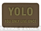 YOLO 'You Only Live Once' Tactical PVC Morale Patch (Color: Tan)