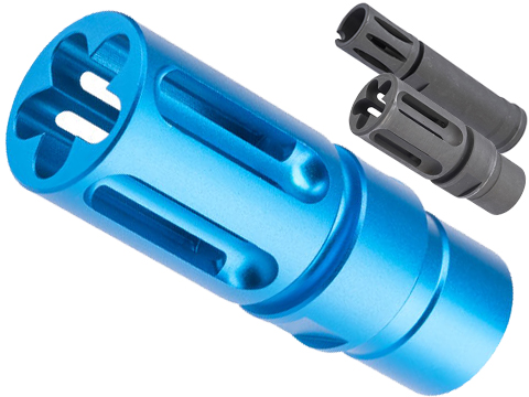 ZCI 14mm Negative Steel Flash Hider for M4 / M16 AEG Rifles (Color: Blue / Short)