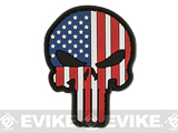Stars & Stripes Skull PVC Morale Hook and Loop Patch